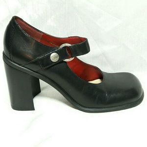Tommy Hilfiger Black Leather Mary Jane Heels